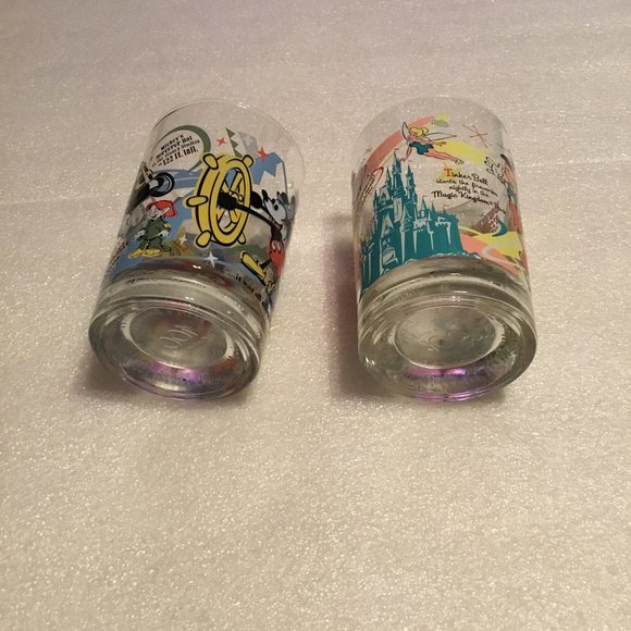 Disney Accents Colorful Pair Of Walt Disney Drinking Glasses Poshmark